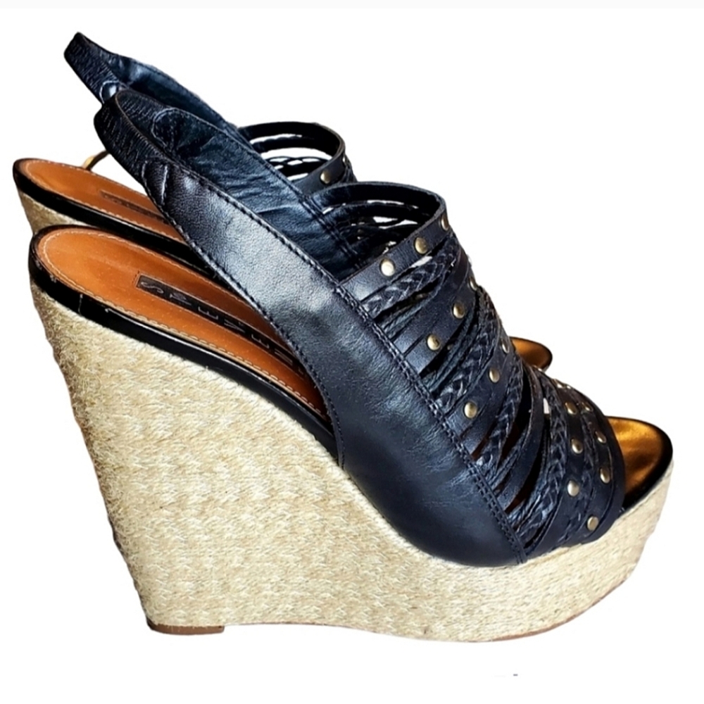 Steve Madden Leather Sling Back Espadrilles